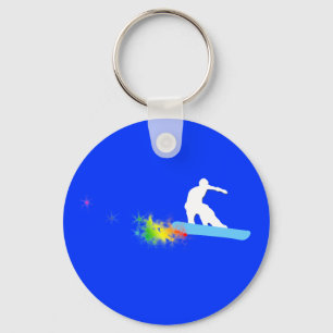 Snowboard. Regenbogen. Schlüsselanhänger