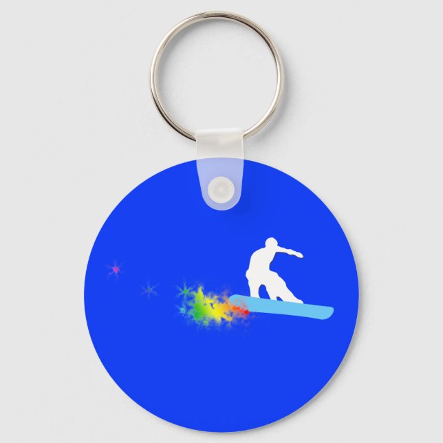 Snowboard. Regenbogen. Schlüsselanhänger (Vorderseite)