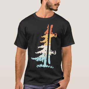 Snowboard-Retro-Baum T-Shirt