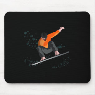 Snowboard Retro Lustig Vintage Winter Snowboarden Mousepad