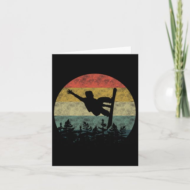 Snowboard Retro Snowboarder Freeride Frauen Karte (Vorderseite)