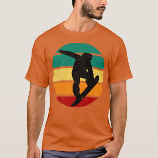 Snowboard Retro Sonnenuntergang Wintersportort Alp T-Shirt