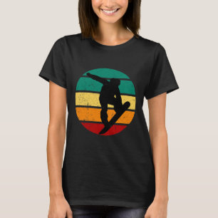 Snowboard Retro Sonnenuntergang Wintersportort Alp T-Shirt