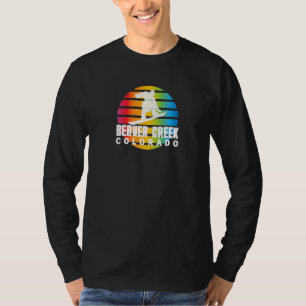 Snowboard Retro Sun Snowboarder Biber Farbe T-Shirt