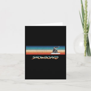 Snowboard Retro Vintag Snowboarden Geschenk Karte