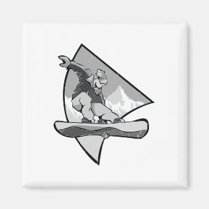 Snowboard Retro Vintage Snowboarden Freestyle Und Magnet