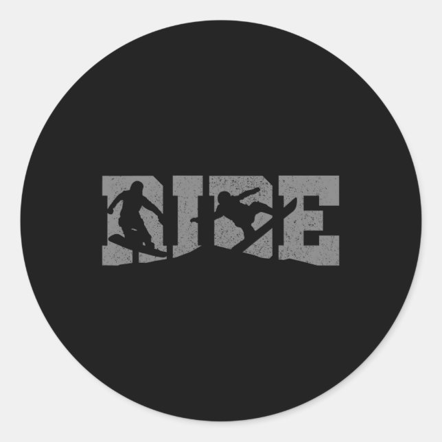 Snowboard Ride Snowboarder Geschenk Runder Aufkleber (Vorderseite)