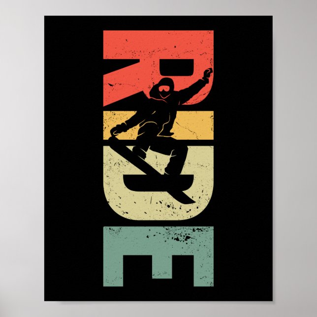 Snowboard Ride Vintag Retro Poster (Vorne)