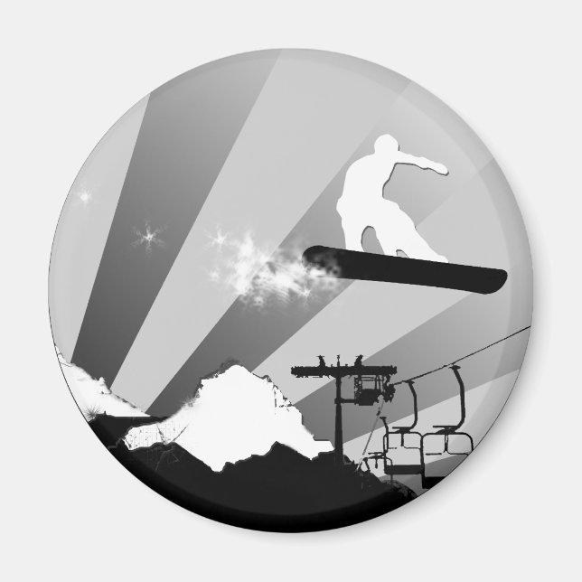 Snowboard. Rochen. Magnet (Vorne)
