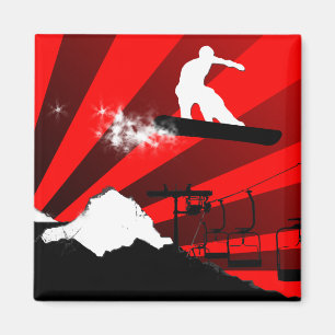 Snowboard. Rochen. Magnet