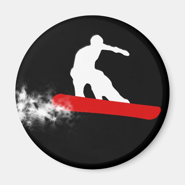 Snowboard. Rot. Magnet (Vorne)