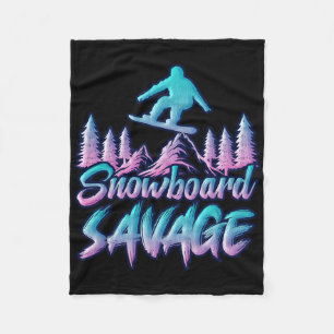 Snowboard Savage Funny Snowboarder Kinder Snowboar Fleecedecke