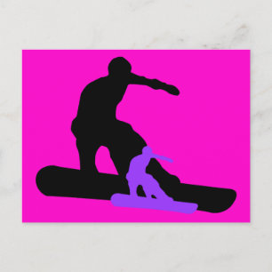 Snowboard: Schatten Postkarte