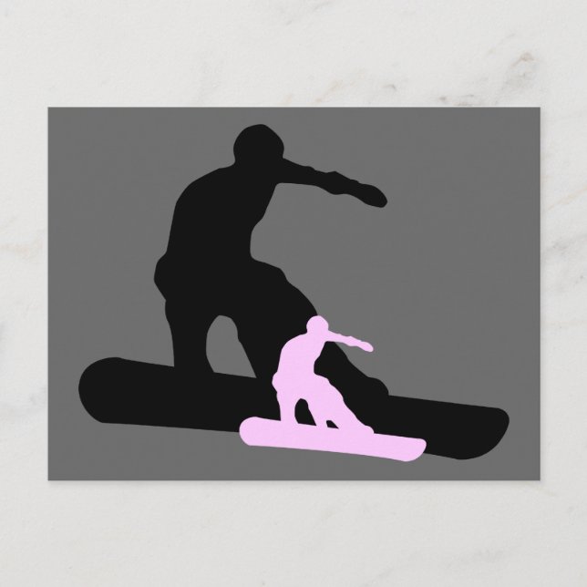 Snowboard: Schatten Postkarte (Vorderseite)