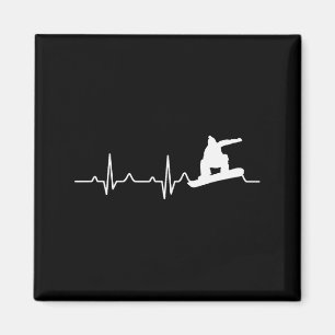 Snowboard-Shirt Herzschlag Snowboarder-Geschenk Magnet