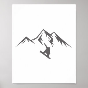 Snowboard Shirt Snow Mountain Winter Snowboard Poster