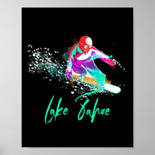 Snowboard-Shirt Vintage Lake Tahoe Kalifornien T Poster