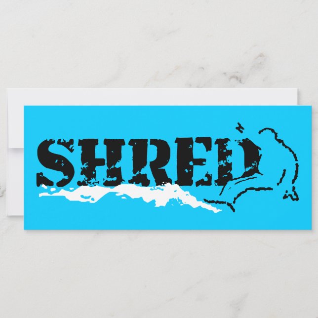 Snowboard: shredd einladung (Vorderseite)