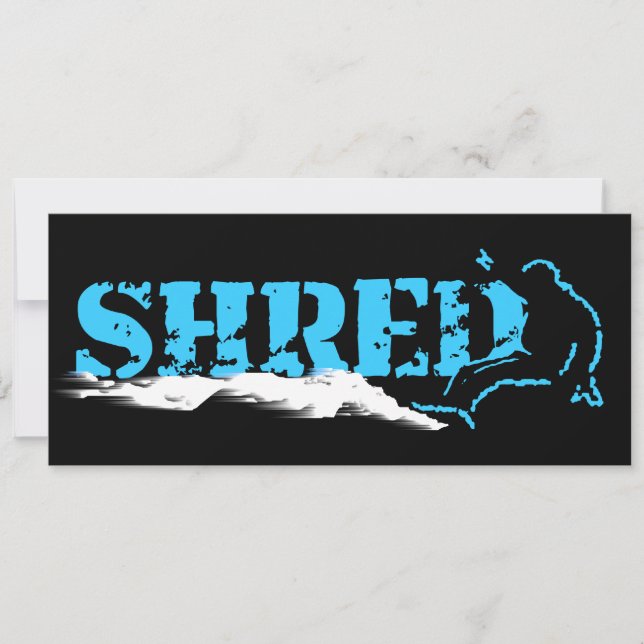 Snowboard: shredd einladung (Vorderseite)
