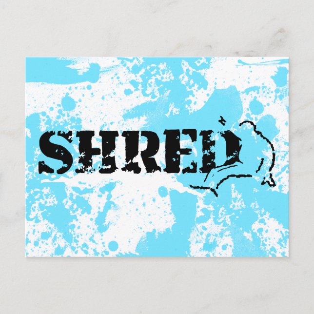 Snowboard: shredd postkarte (Vorderseite)
