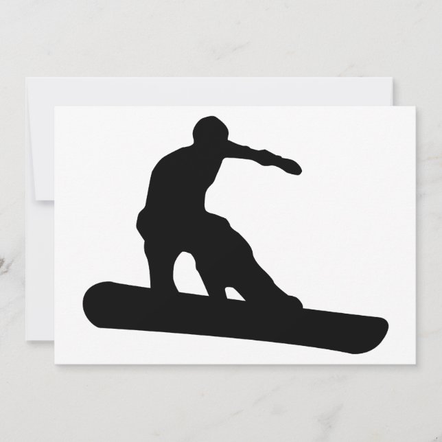 Snowboard-Silhouette Einladung (Vorderseite)