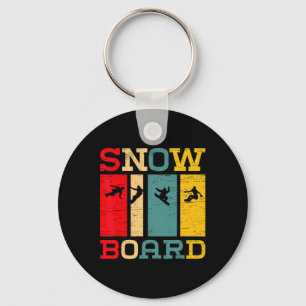 Snowboard Silhouette Vintag Style Grafik Schlüsselanhänger