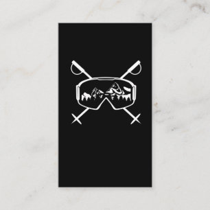 Snowboard Ski Goggles Snow Sport Mountains Visitenkarte