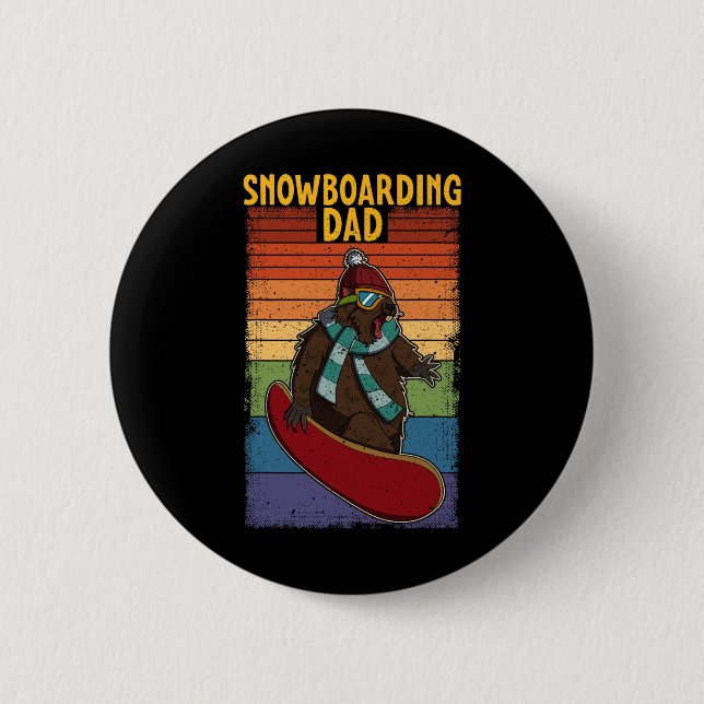 Snowboard Skifahren Snowboarder Wettbewerb Button (Vorderseite)