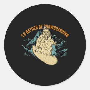 Snowboard Skifahren Snowboarder Wettbewerb Runder Aufkleber