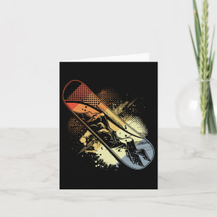 Snowboard-Skizze Vintage-Look Alpines Snowboardfah Karte