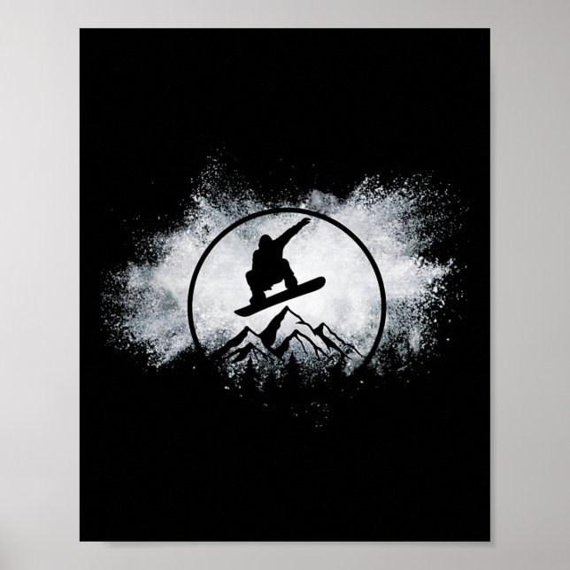 Snowboard Snow Cloud Big Air Snowboarder Snowboard Poster (Vorne)