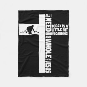 Snowboard Snowboard Jesus Faith Cross Christlich Fleecedecke