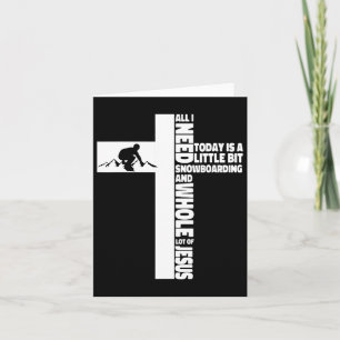 Snowboard Snowboard Jesus Faith Cross Christlich Karte
