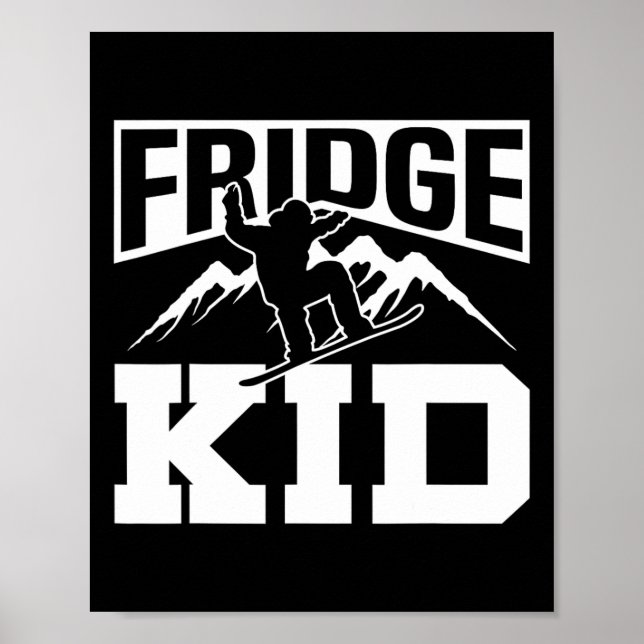 Snowboard Snowboard Kühlschrank Kind 1 Poster (Vorne)