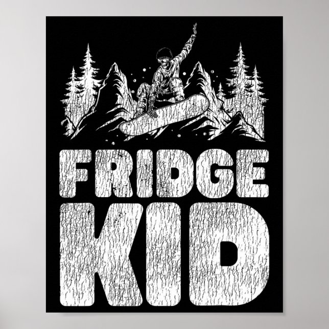 Snowboard Snowboard Kühlschrank Kind Poster (Vorne)
