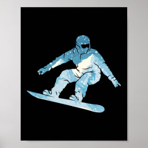 Snowboard Snowboard Mountains Vintag Poster