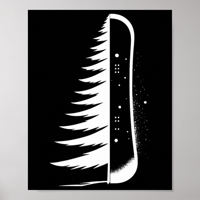 Snowboard Snowboard Pine Tree Snowboarder Poster (Vorne)