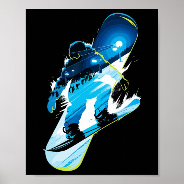 Snowboard-Snowboard-Snowboard-Snowboarden Poster (Vorne)