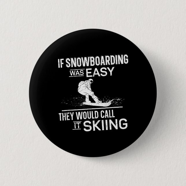 Snowboard Snowboard Vintag 3 Button (Vorderseite)