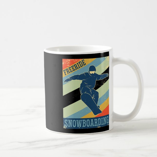 Snowboard Snowboard Vintag Retro 2 Kaffeetasse (Rechts)