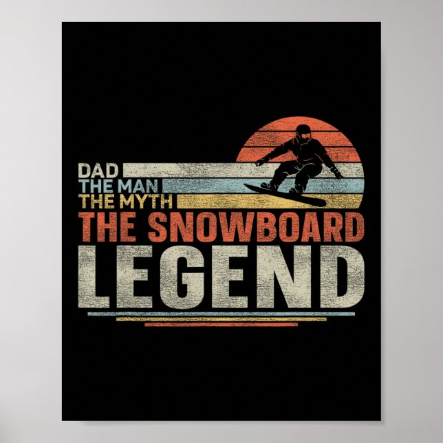 Snowboard Snowboard Vintag Retro Vater 1 Poster (Vorne)