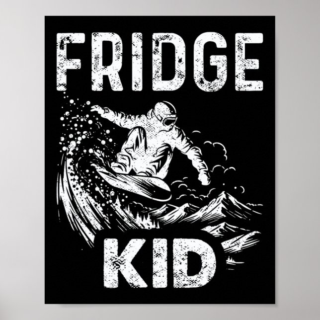 Snowboard Snowboard Vintager Kühlschrank Kind Poster (Vorne)