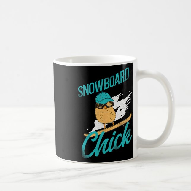 Snowboard Snowboard Vintages Hühnchen Kaffeetasse (Rechts)