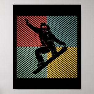 Snowboard Snowboarden Skilift Vintag Snowboarder Poster