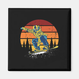 Snowboard Snowboarden Snowboarder Vintag Winter Magnet