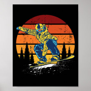 Snowboard Snowboarden Snowboarder Vintag Winter Poster
