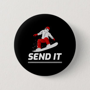 Snowboard Snowboarder Losfahren Snowboarding Winte Button