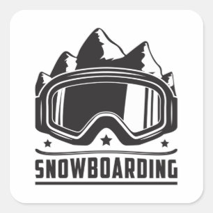 Snowboard Snowboarder Snowboarden Snow Geschenk Id Quadratischer Aufkleber