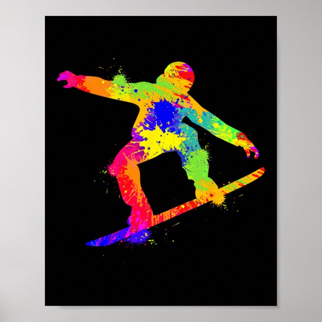 Snowboard Snowboarder Snowboarder Boarder Jungen K Poster (Vorne)