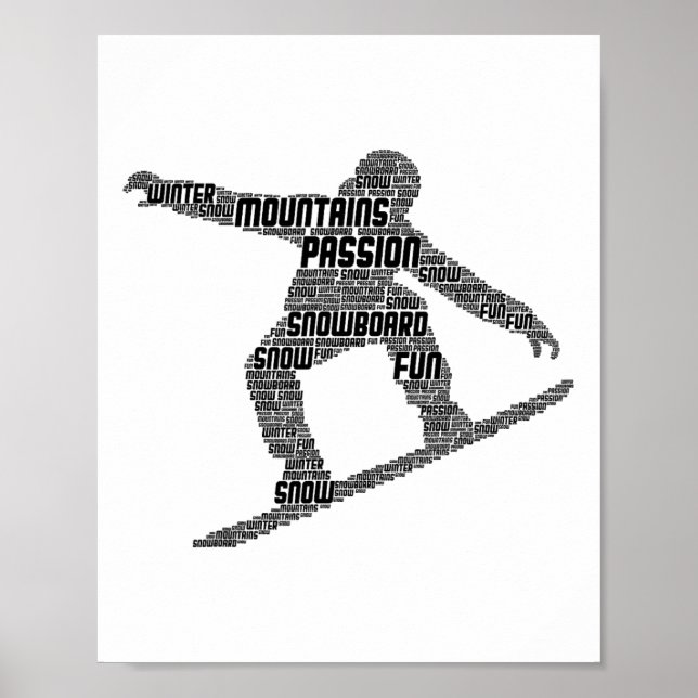 Snowboard Snowboarder Snowboarder Boarder Männer K Poster (Vorne)